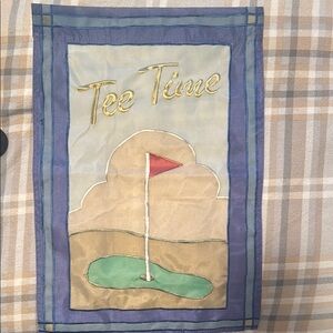 Tee Time Golf Flag Wall Hanging